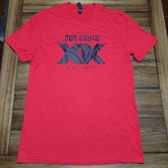 Dos Equis Red Unisex Tee (District) "XX" - Size Large & 36" Strap - Picture 2 of 9